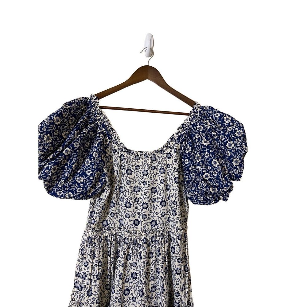 Doen Blue and White Floral Midi Dress - Picture 6 of 16